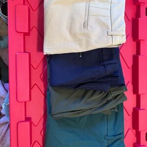 Set of 4 Pants in Neutral Tones straight cropped XS and 0